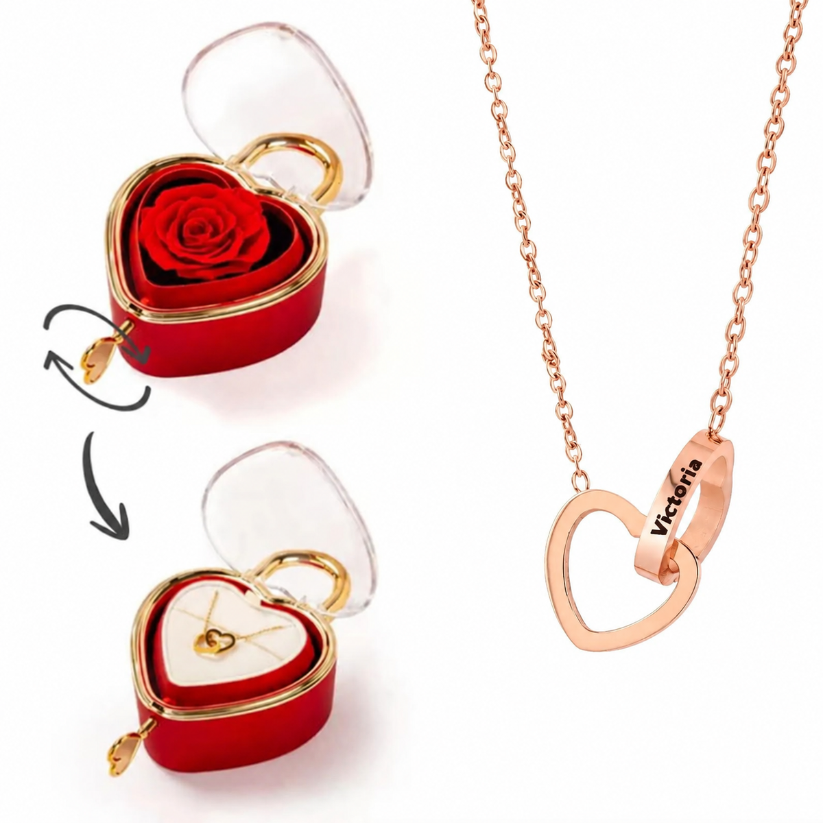 Love Lock box with eternal rose