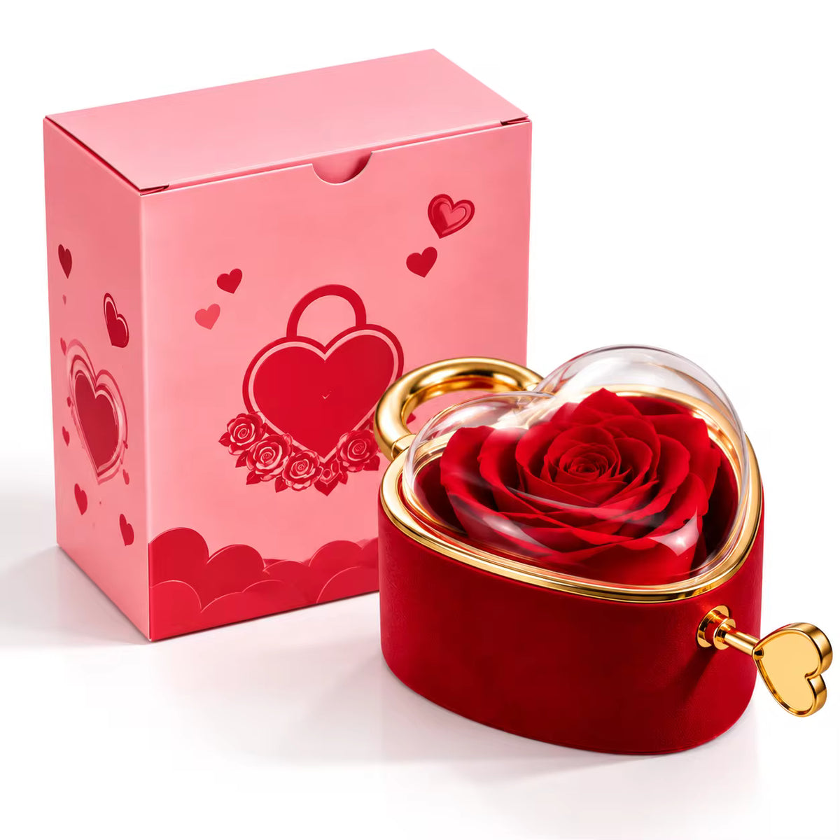 Love Lock box with eternal rose