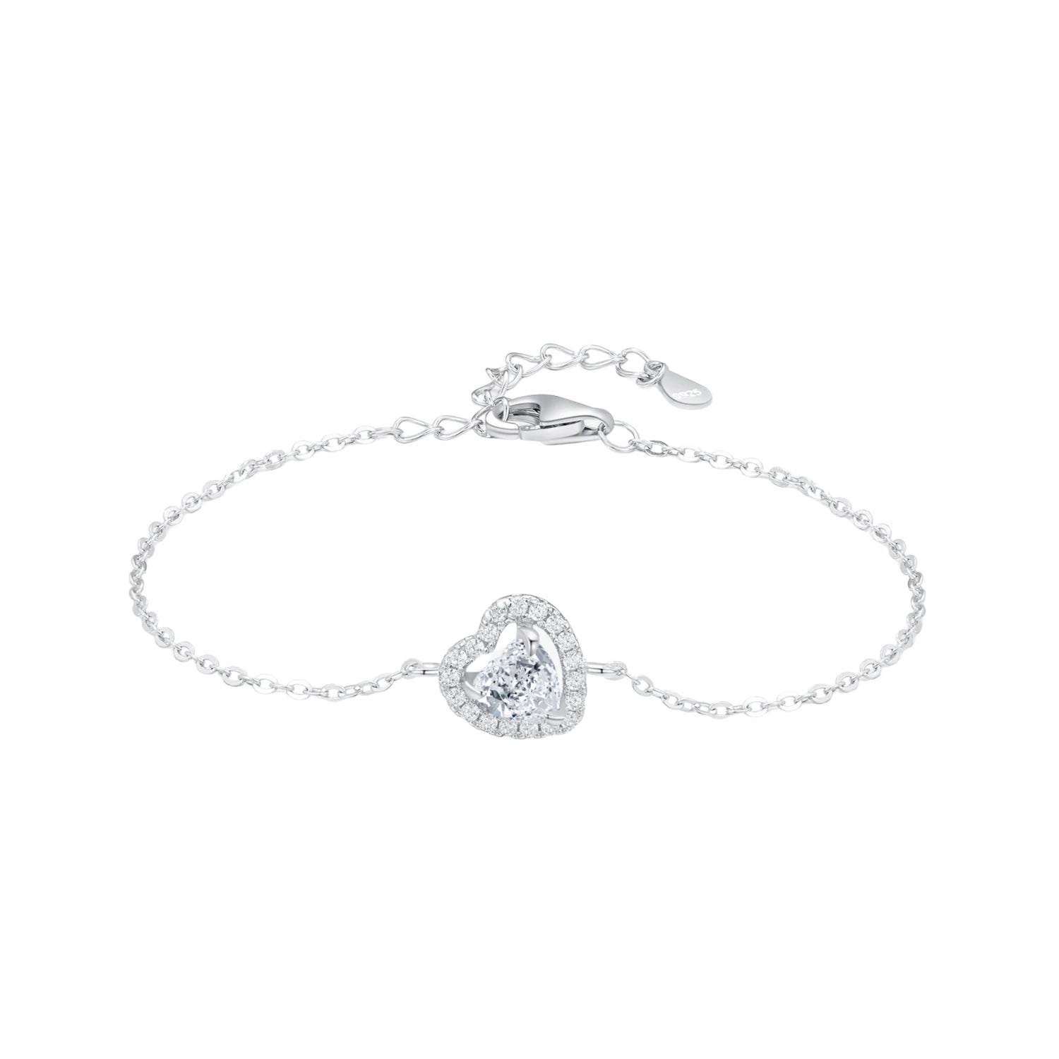 925 Sterling Silver Elegant 1Ct Heart