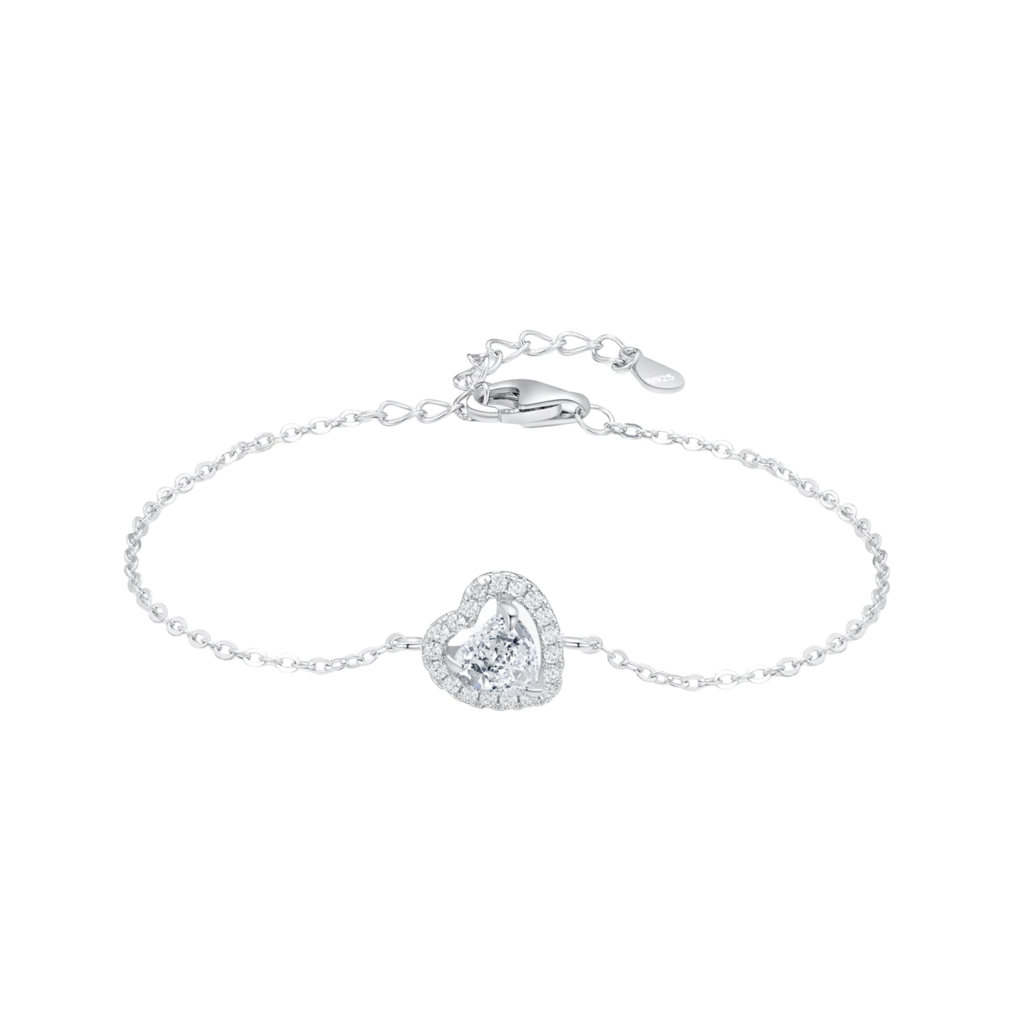 925 Sterling Silver Elegant 1Ct Heart