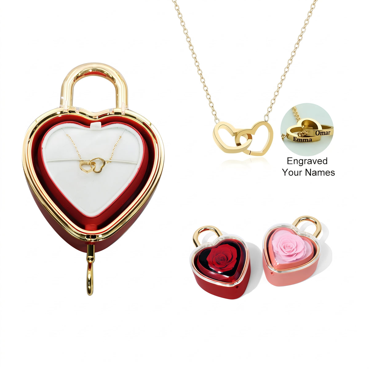 Love Lock box with eternal rose