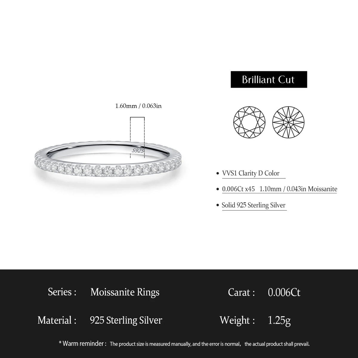 Roselle Ring Full Paved Moissanite 925