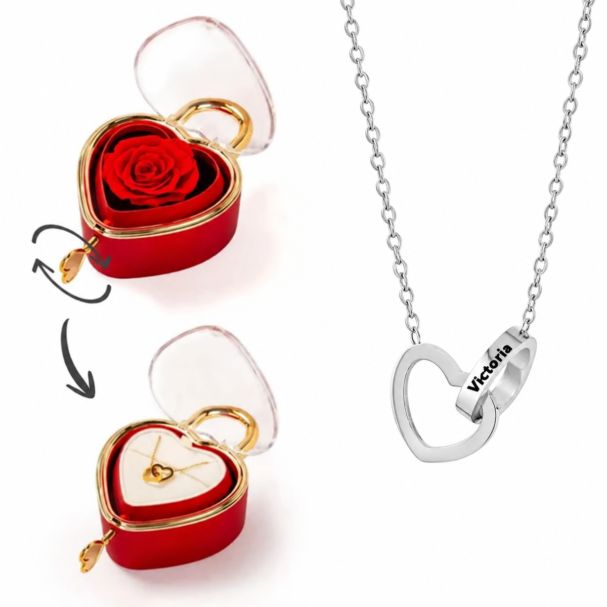 Love Lock box with eternal rose