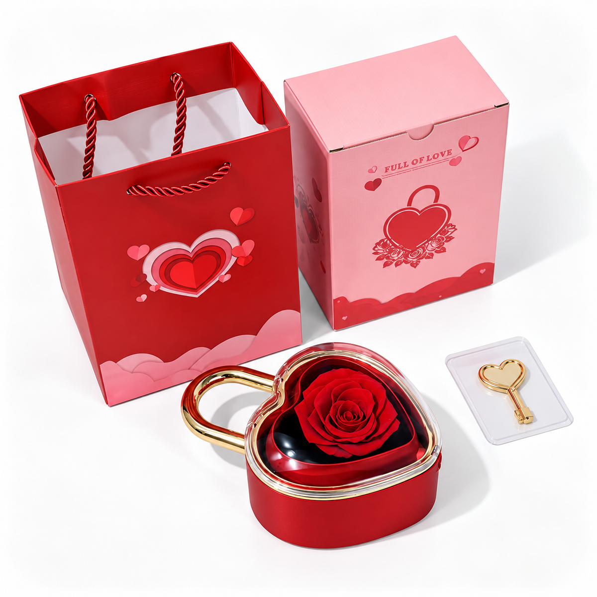 Love Lock box with eternal rose