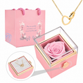 Engraved necklace with interlocking hearts