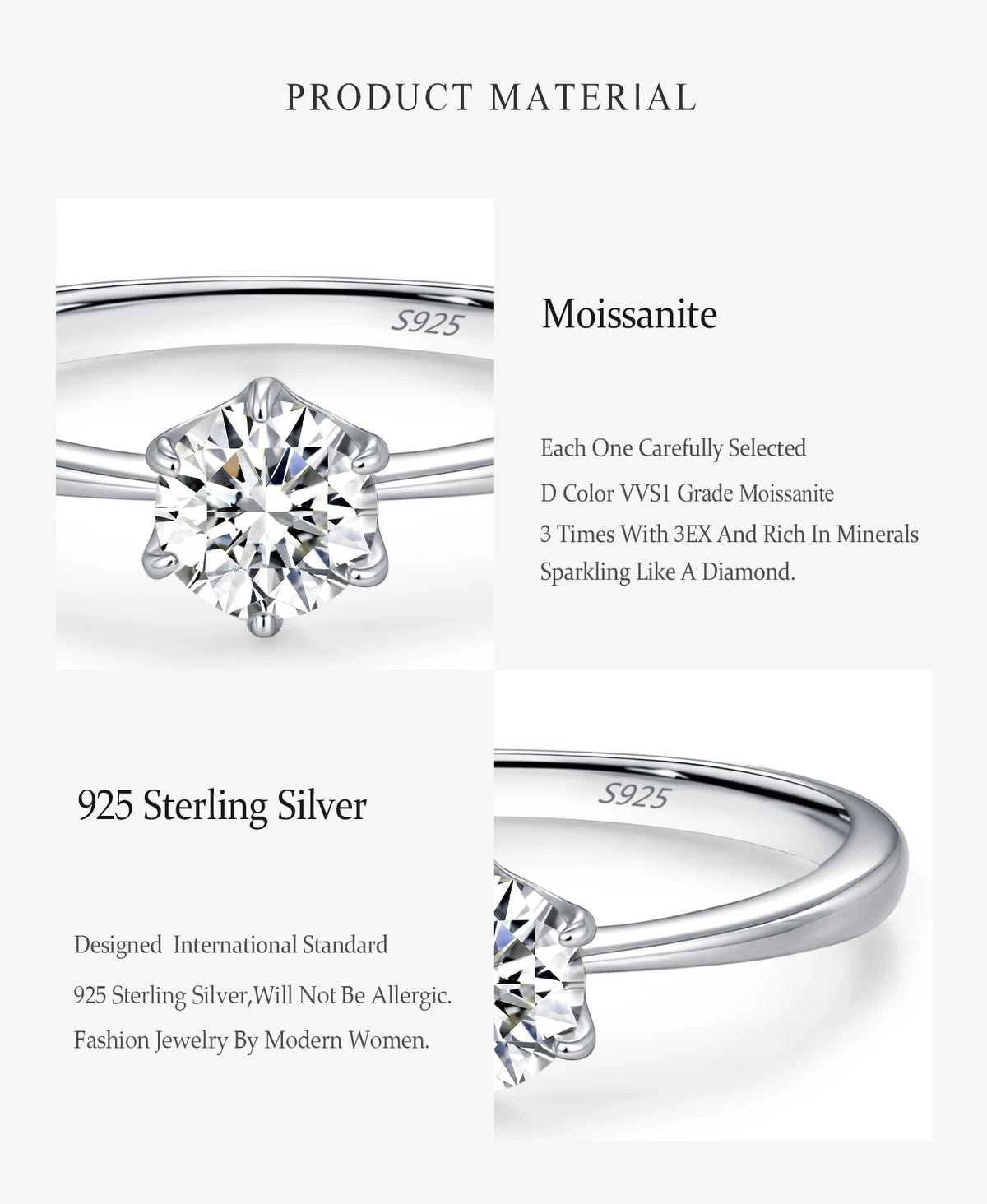 Elara Classic S925 Silver Ring