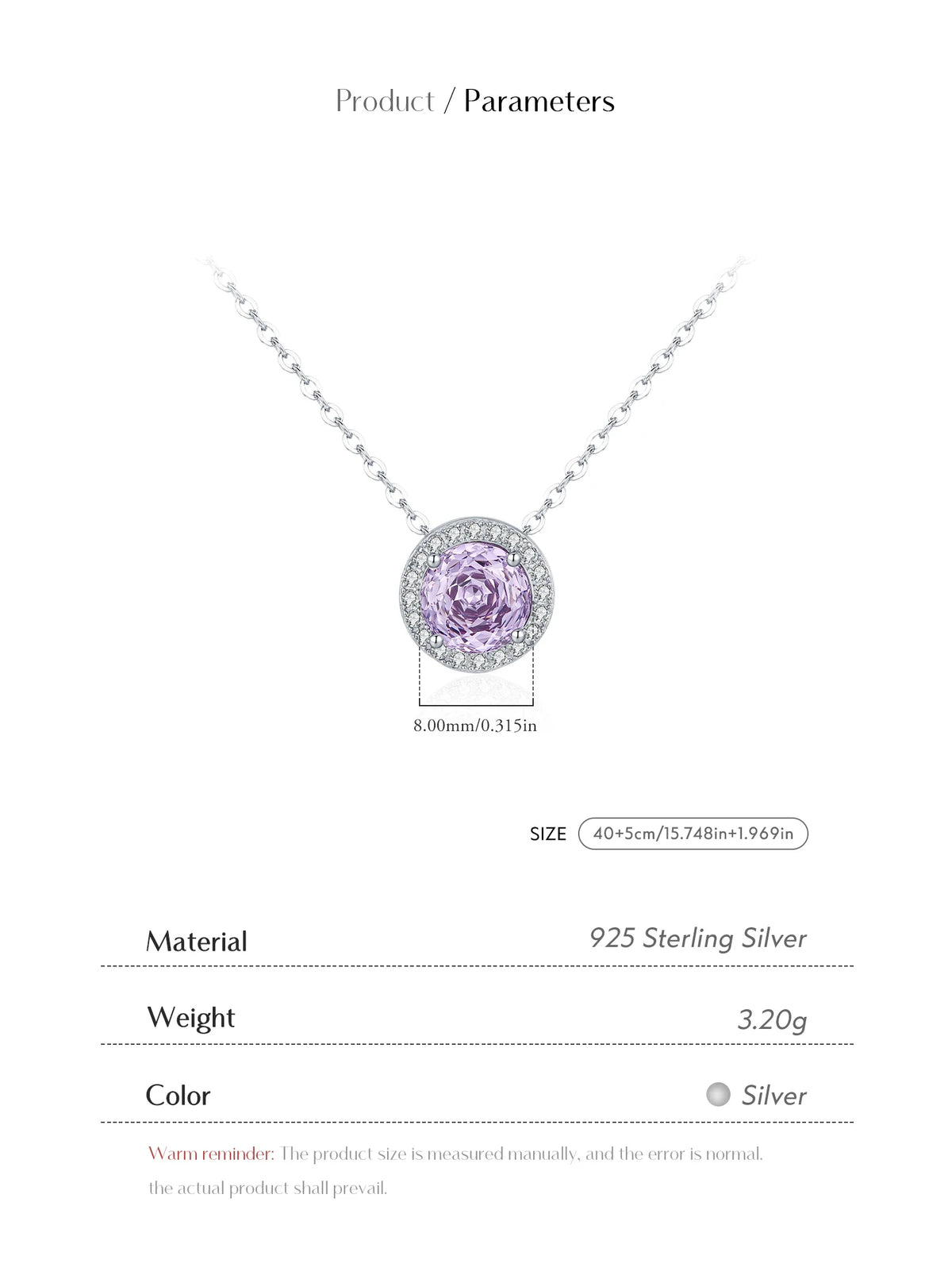 925 Sterling Silver Rose Pendant Necklace