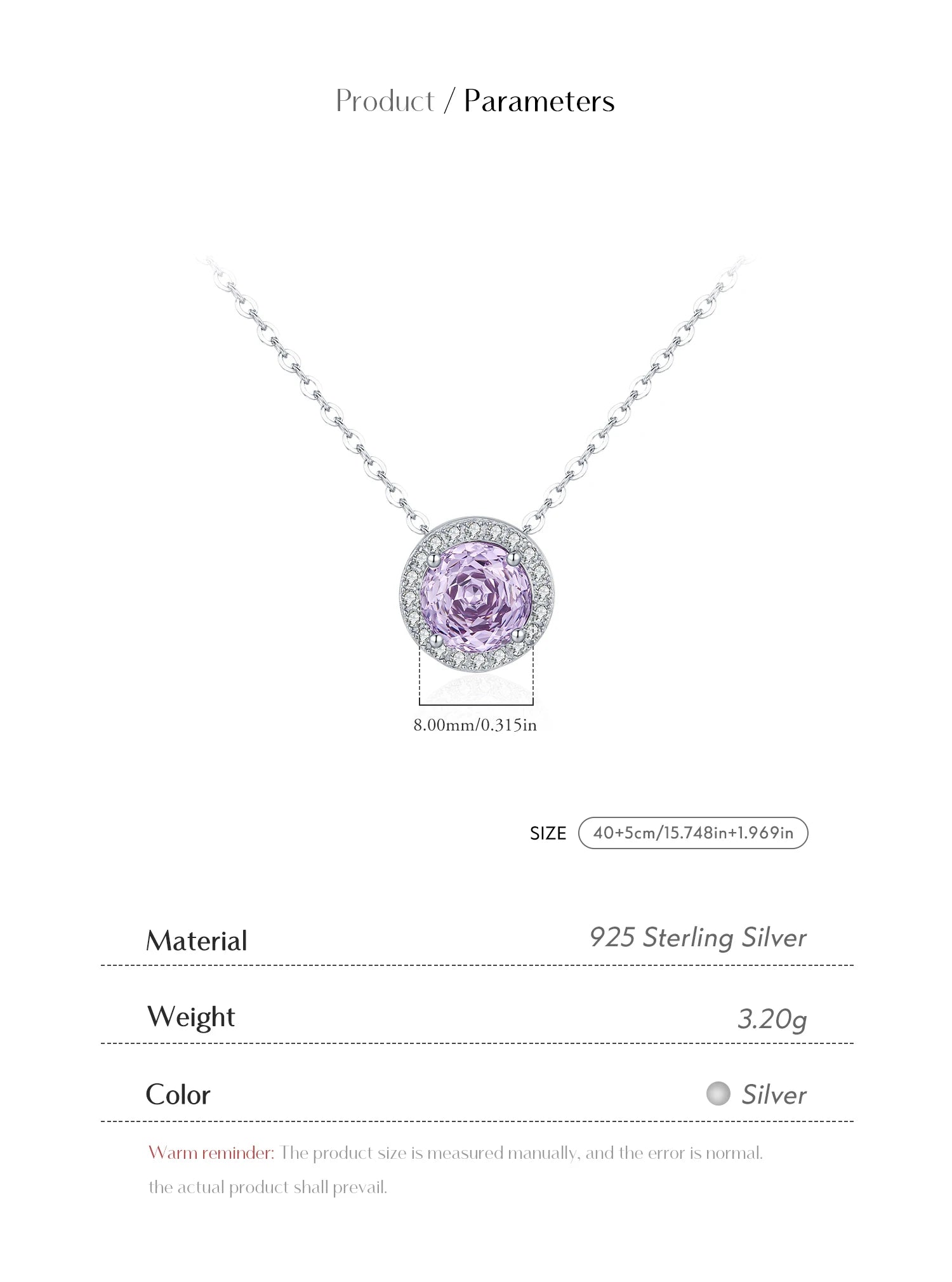 925 Sterling Silver Rose Pendant Necklace
