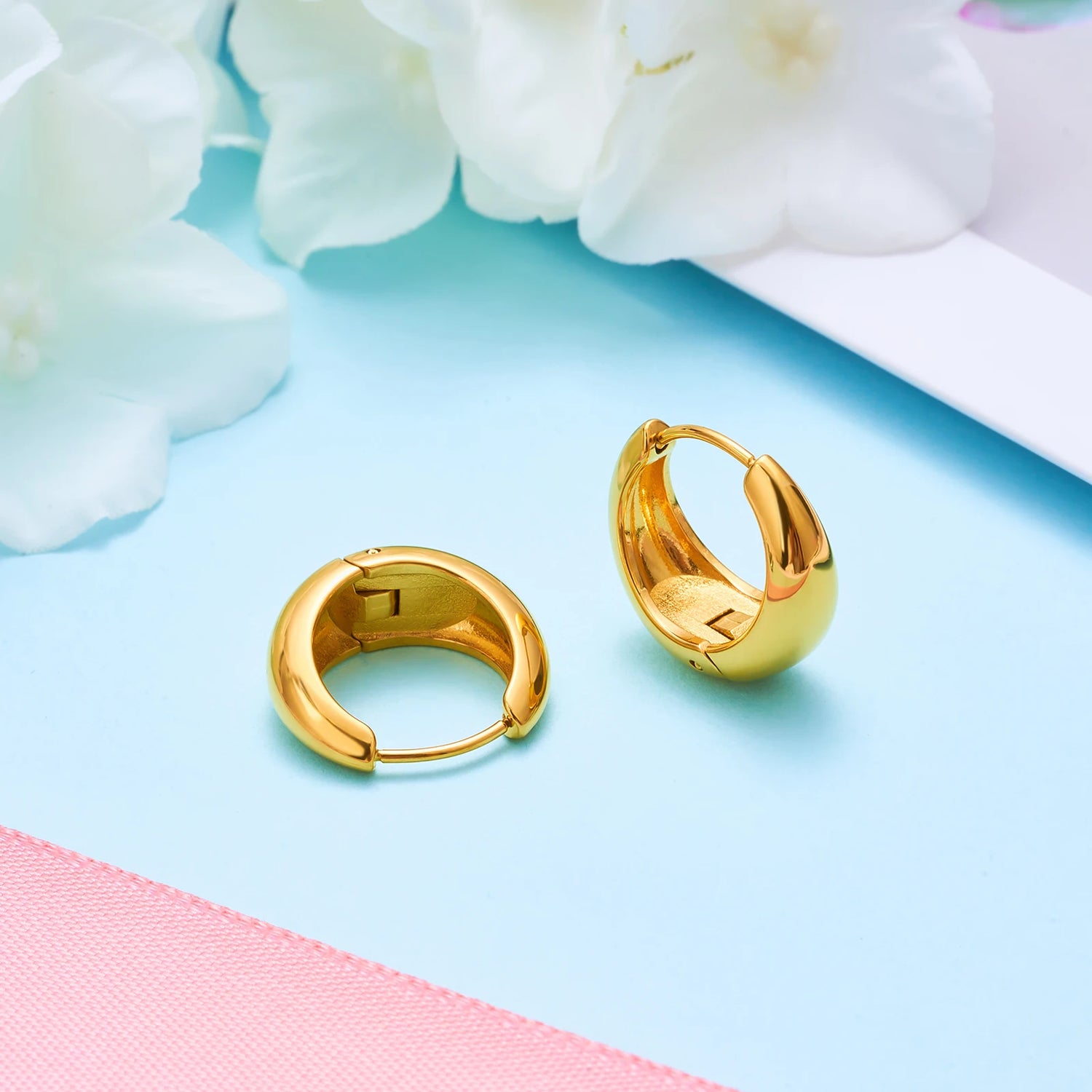 Pin Earring Stainless Steel 18K Gold