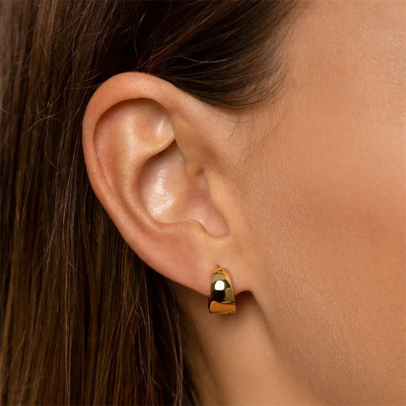 Pin Earring Stainless Steel 18K Gold