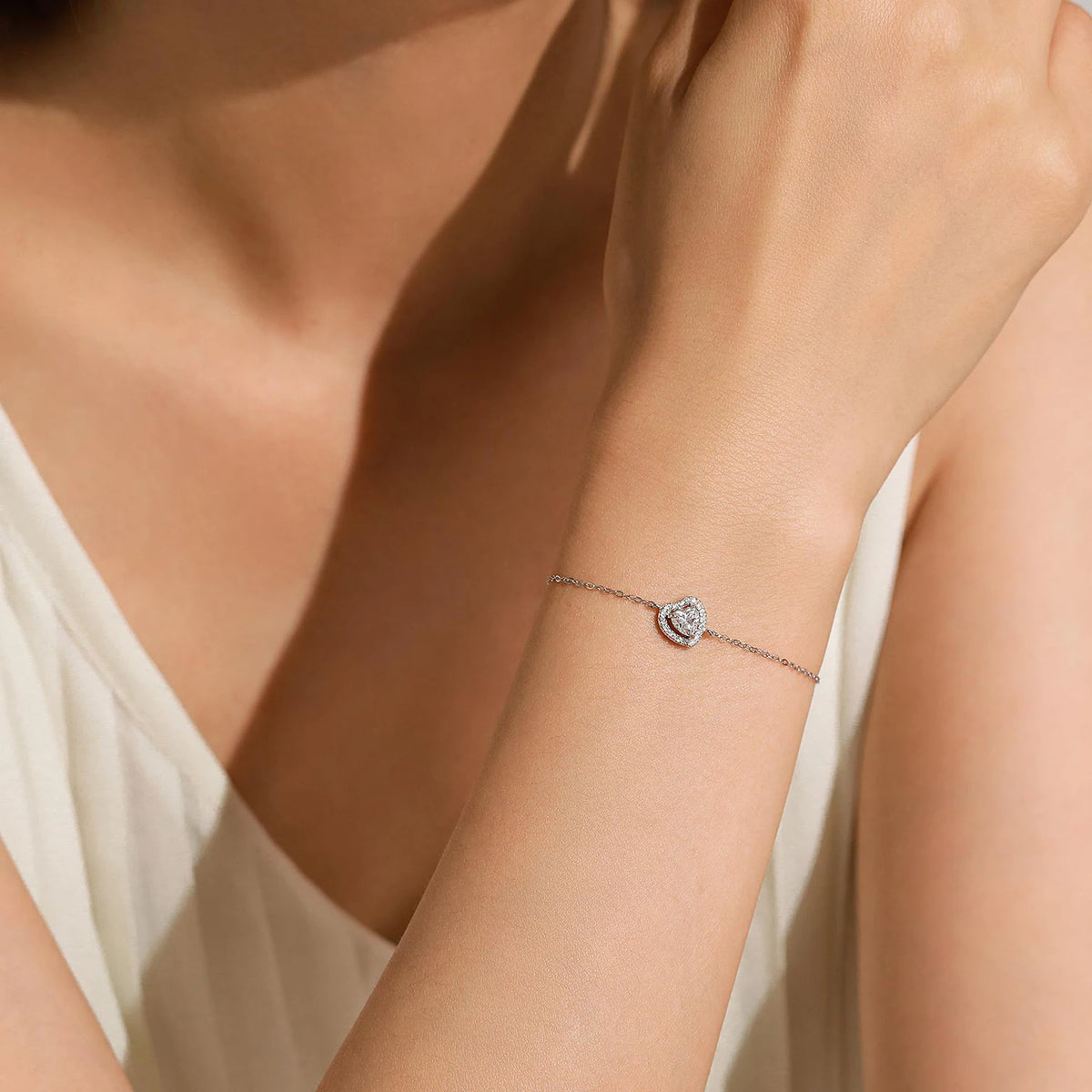 925 Sterling Silver Elegant 1Ct Heart