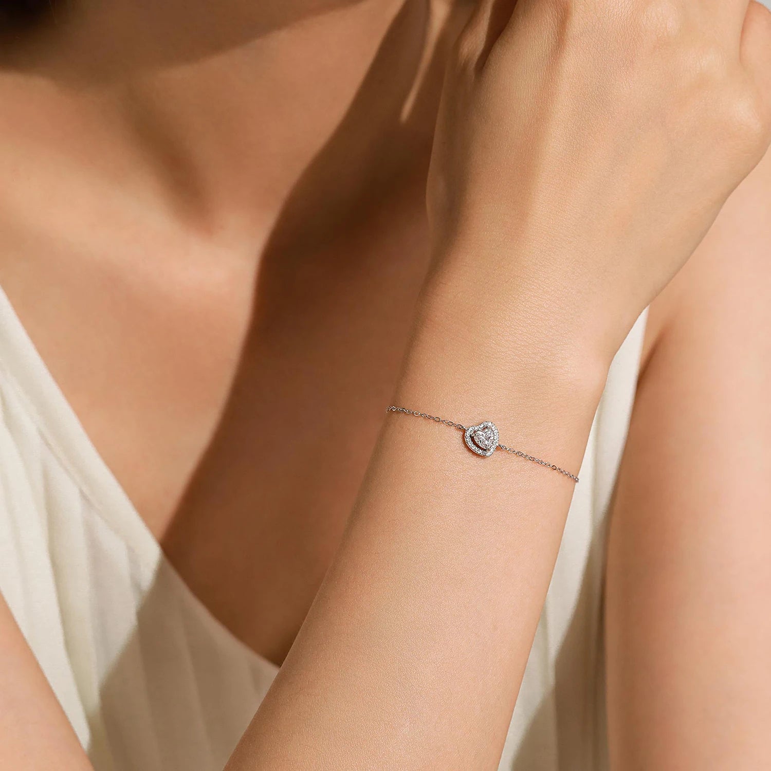 925 Sterling Silver Elegant 1Ct Heart