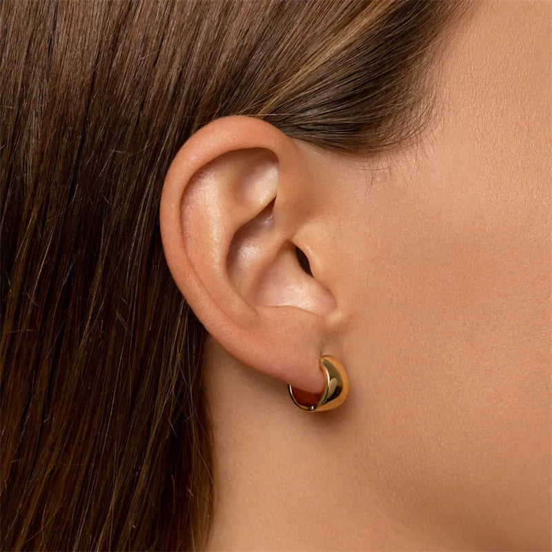 Pin Earring Stainless Steel 18K Gold
