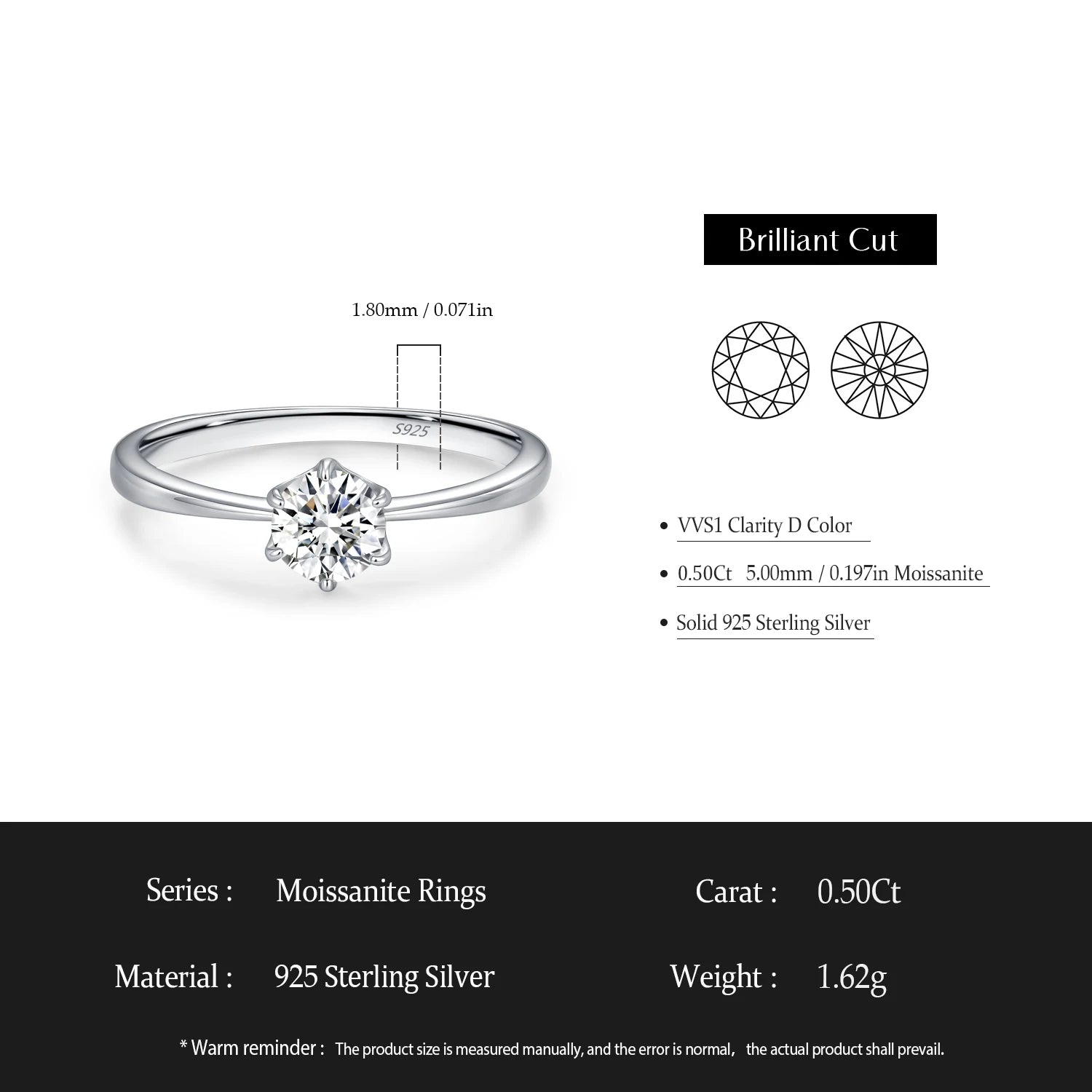 Elara Classic S925 Silver Ring