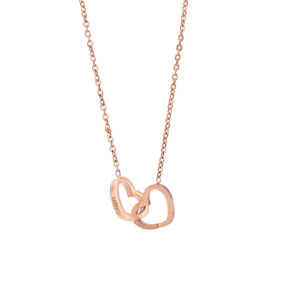 Soft Eternal Rose Bear / Engraved Necklace