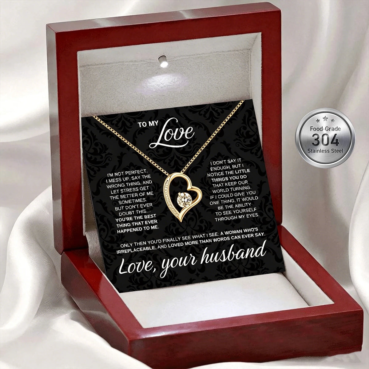 I Love You Heart Necklace Gift